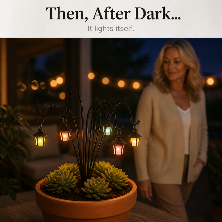 Duskwick – Glow-In-The-Dark Retro Lantern Plant Stake (7 Pcs)