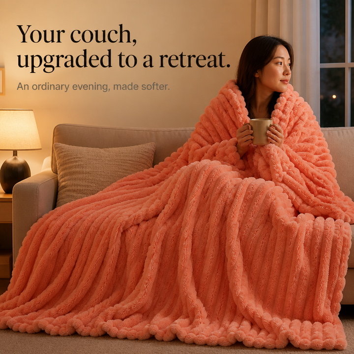 Plushwick – Two-Tone Reversible Rabbit Plush Blanket