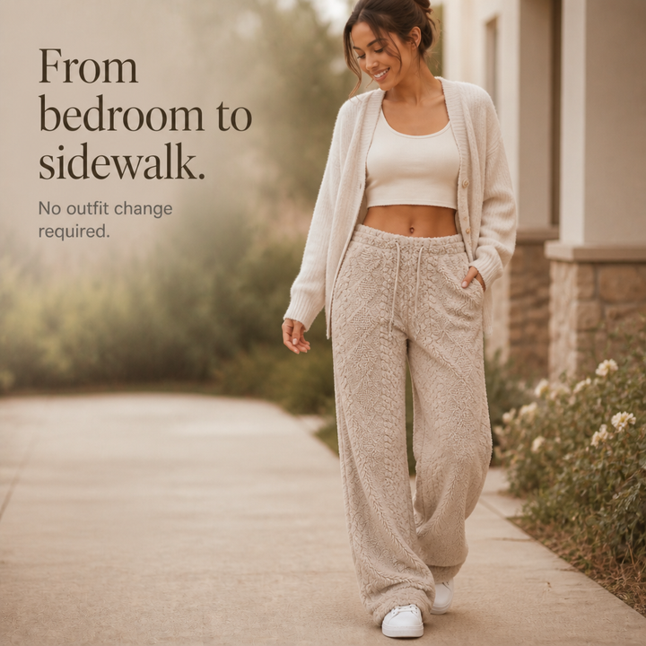 Thermalayne – Sherpa Fleece-Lined Wide-Leg Pants