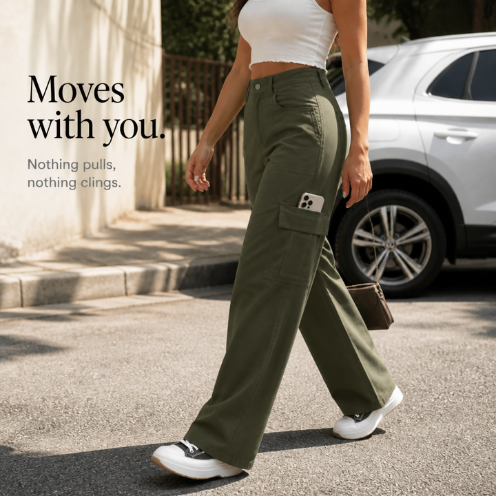 Wearbella – High Waist Wide Leg Cargo Pants