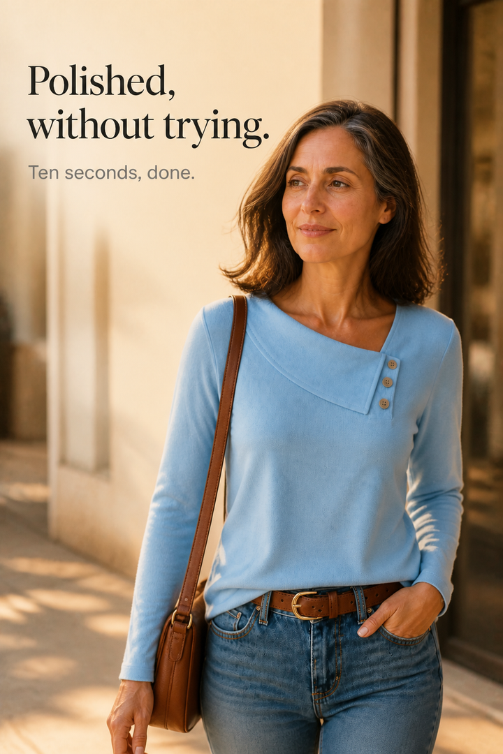 Vivelyn – Asymmetrical V-Neck Draped Top
