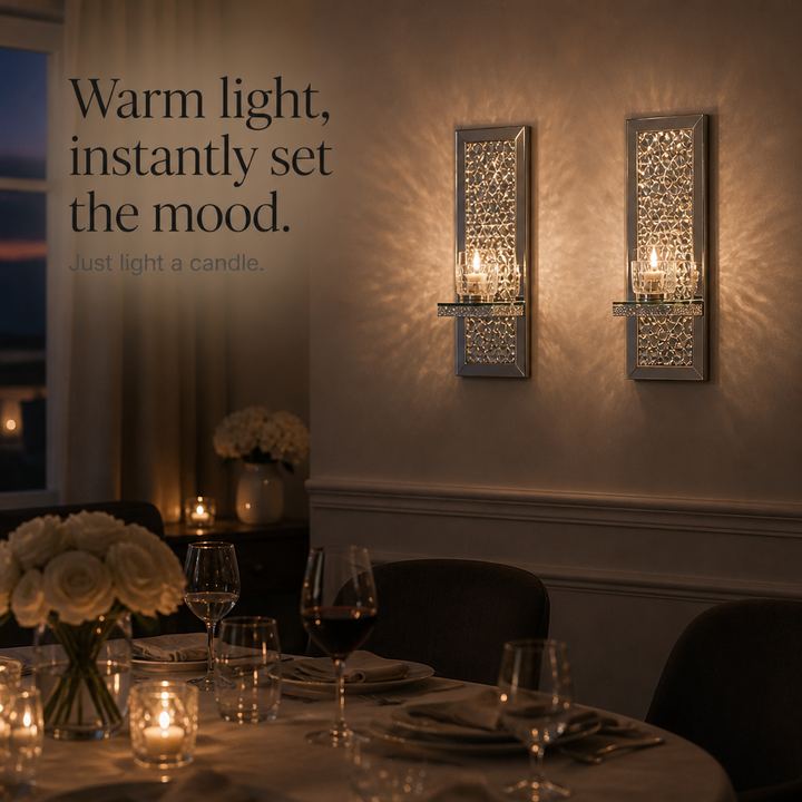 Lumicrush – Crushed Glass Wall Candle Sconces