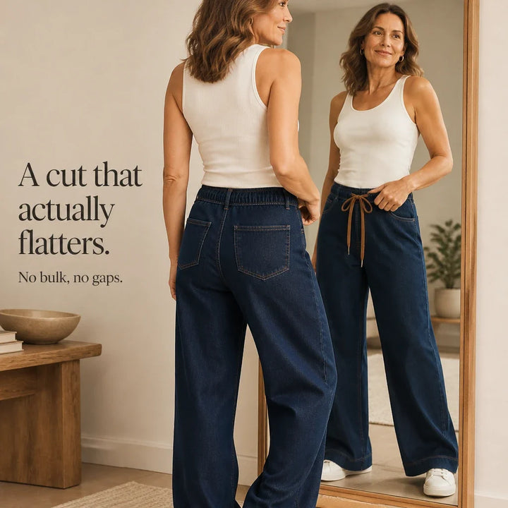 Tielora – Drawstring Waist Wide-Leg Jeans