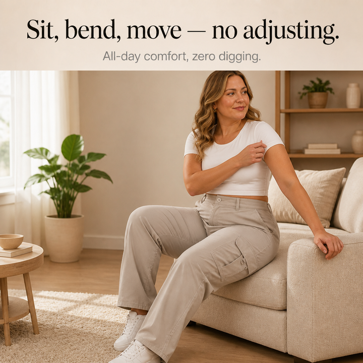 Waistline – High-Waisted Straight-Leg Cargo Pants