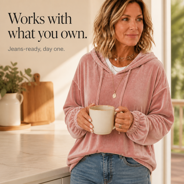 Wearbella – Ruffle Cuff Velvet Relaxed Hoodie