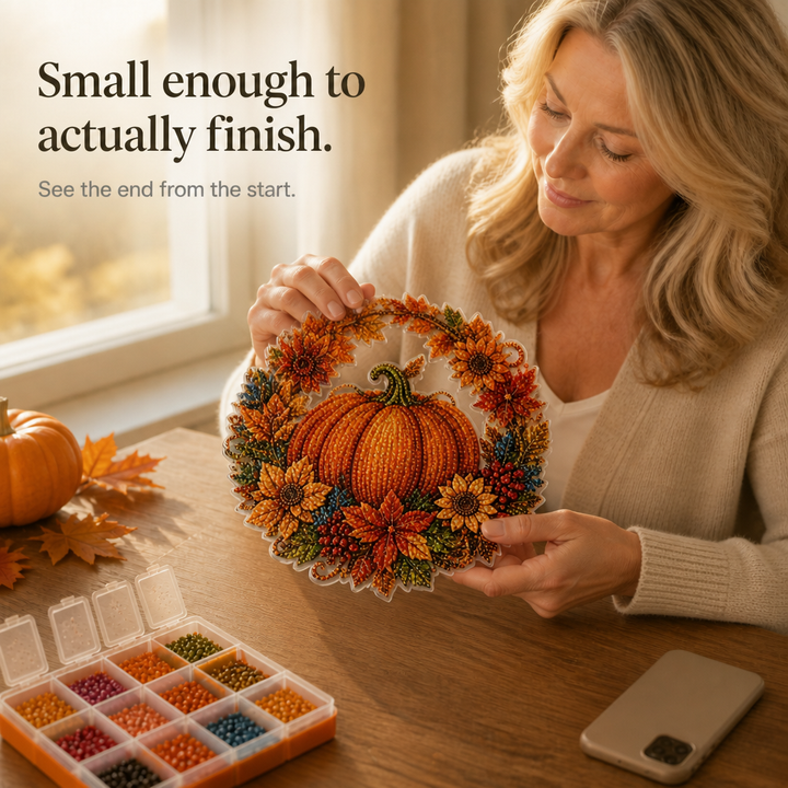 Duskglow Wreath – Pumpkin Diamond Painting Wreath Kit