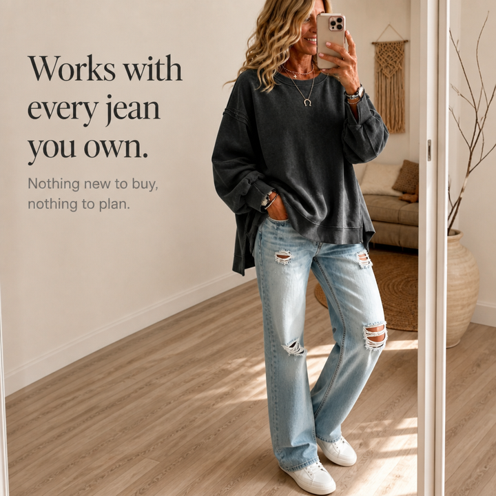 Marlowfield – Exposed-Seam Cut-Out Cuff Sweatshirt