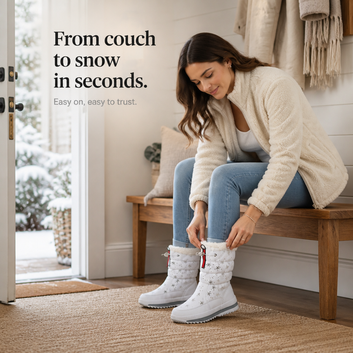 Frostelle – Snowflake-Print Plush-Lined Winter Boots