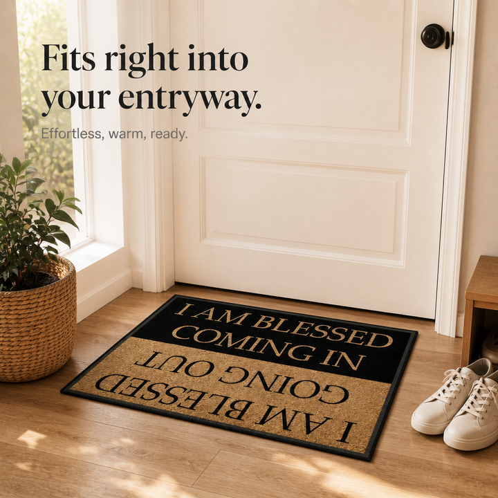 Hearthwell – Blessed Printed Crystal Velvet Doormat