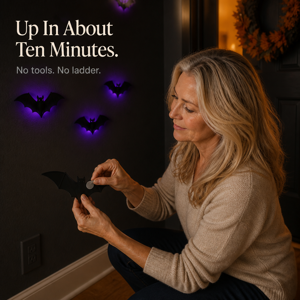 Hauntlow – Foldable LED Glow Halloween Bats (36 pcs)