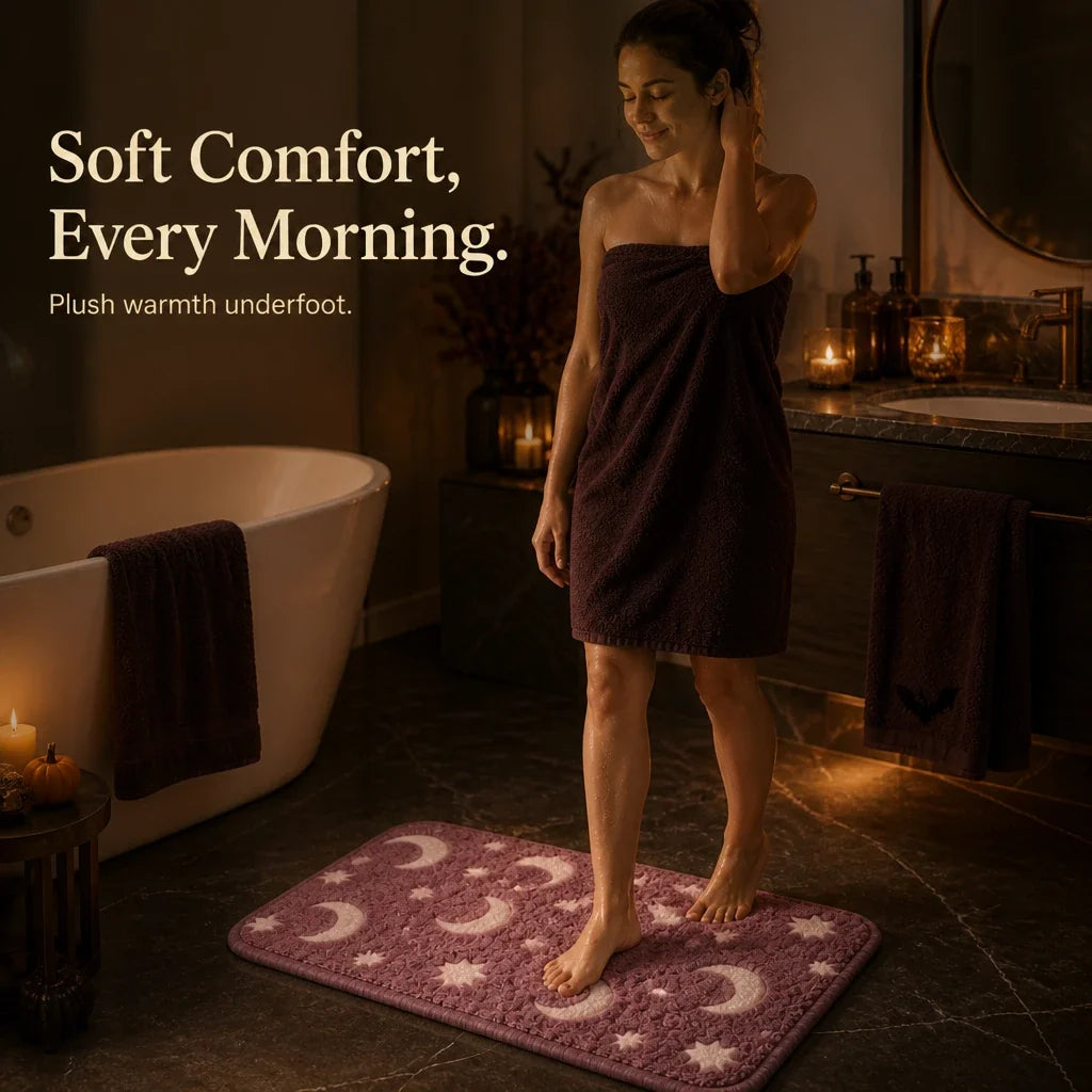 Lunaglow – Glow-In-The-Dark Moon And Star Bath Mat Set