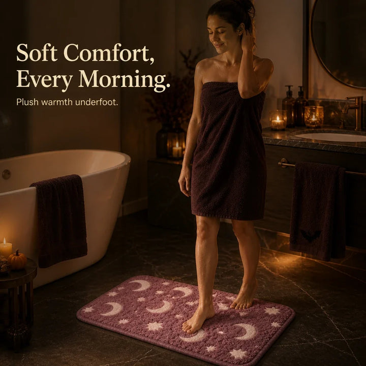 Lunaglow – Glow-In-The-Dark Moon And Star Bath Mat Set