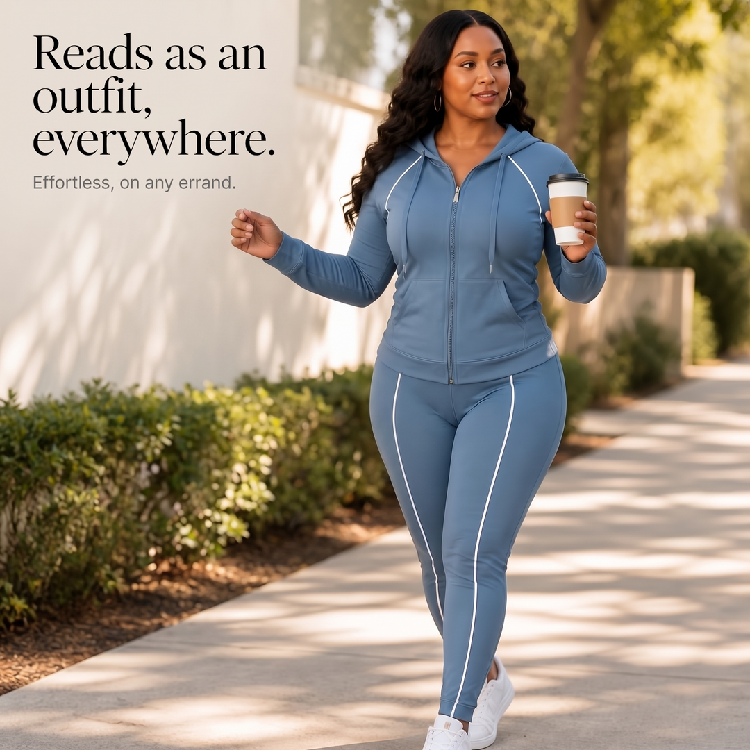 Wearbella – Zip-Up Piped Hoodie And Jogger Set