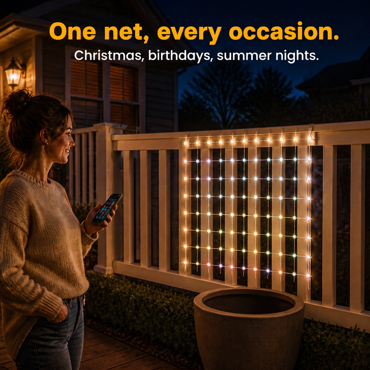 GlowGrid – Foldable RGBIC Animated Light Net