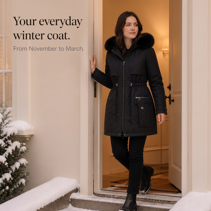 Duvella – Faux Fur Hood Double-Layered Puffer Coat