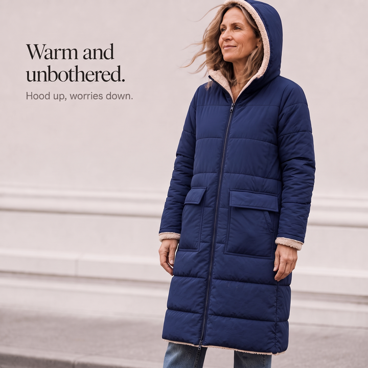 Veluna – Reversible Quilted Sherpa-Look Winter Coat