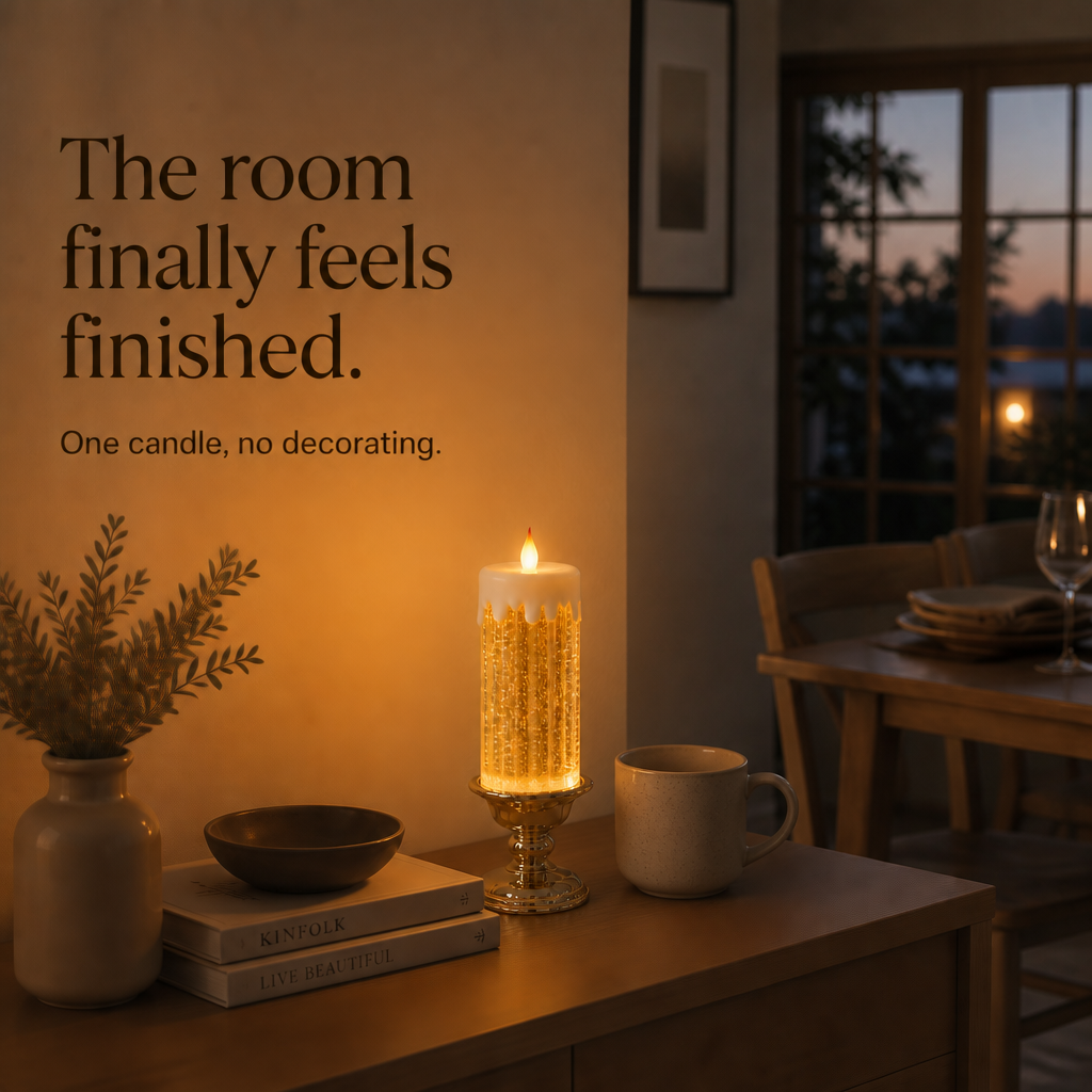 Glowlume – Swirling Glitter LED Glow Candle