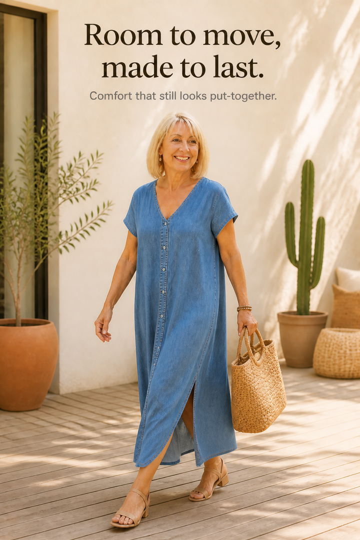Wearbella – Soft Denim-Look Oversized Shirt Dress