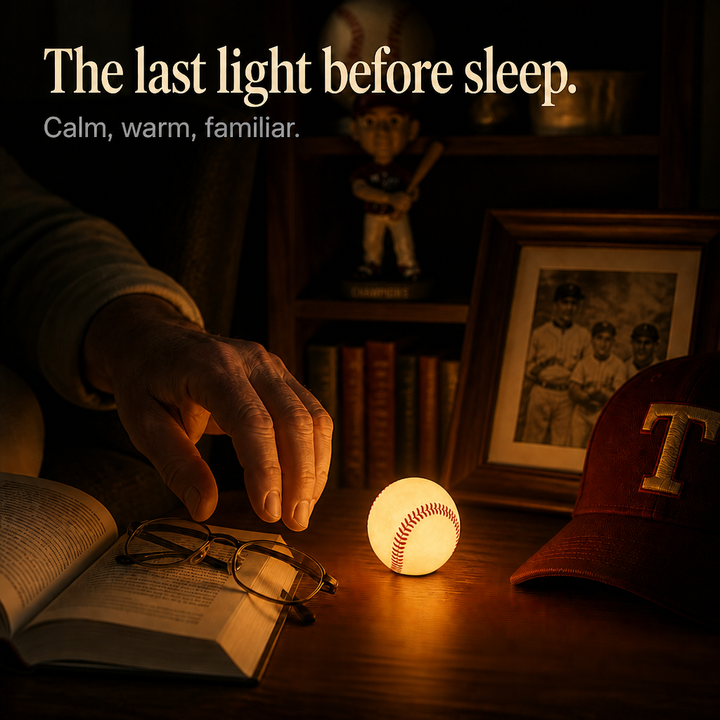 Home Plate Glow – Baseball Stitching-Look Night Light