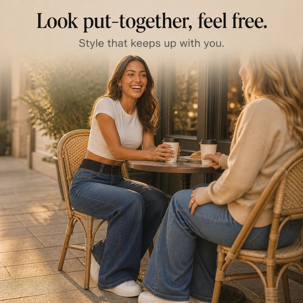 Easewide – High-Waisted Wide-Leg Stretch Jeans