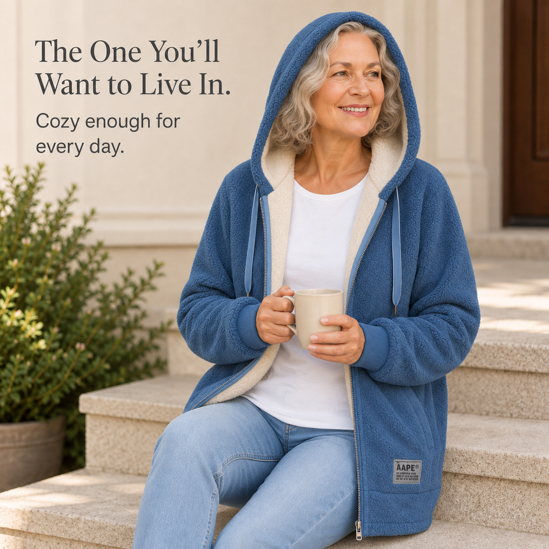 Phoebe – Full Fleece-Lined Look Hooded Zip Jacket