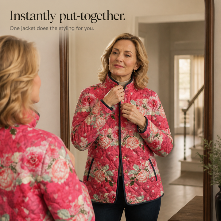 Wearbella – Floral Print Quilted Puffer Jacket
