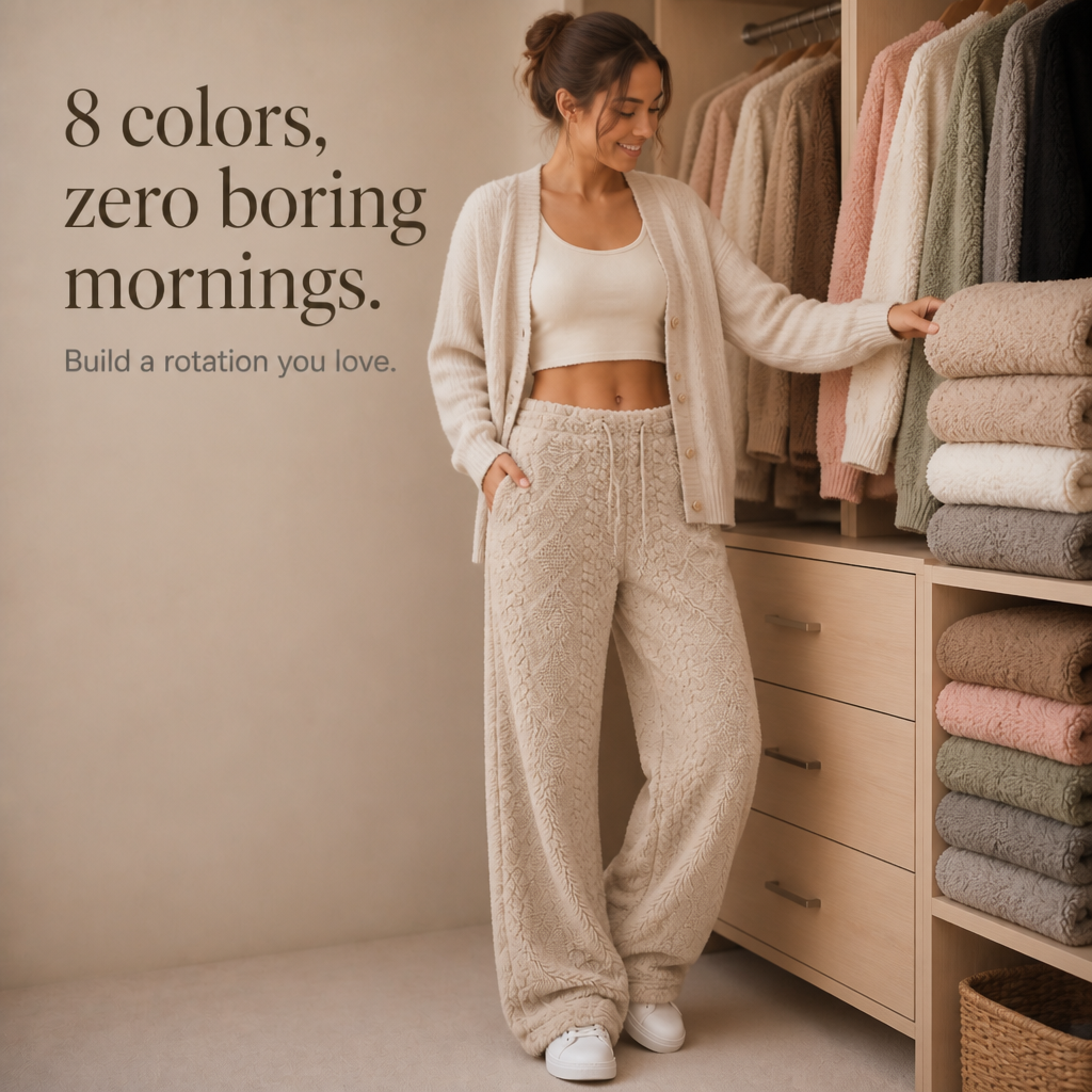Thermalayne – Sherpa Fleece-Lined Wide-Leg Pants