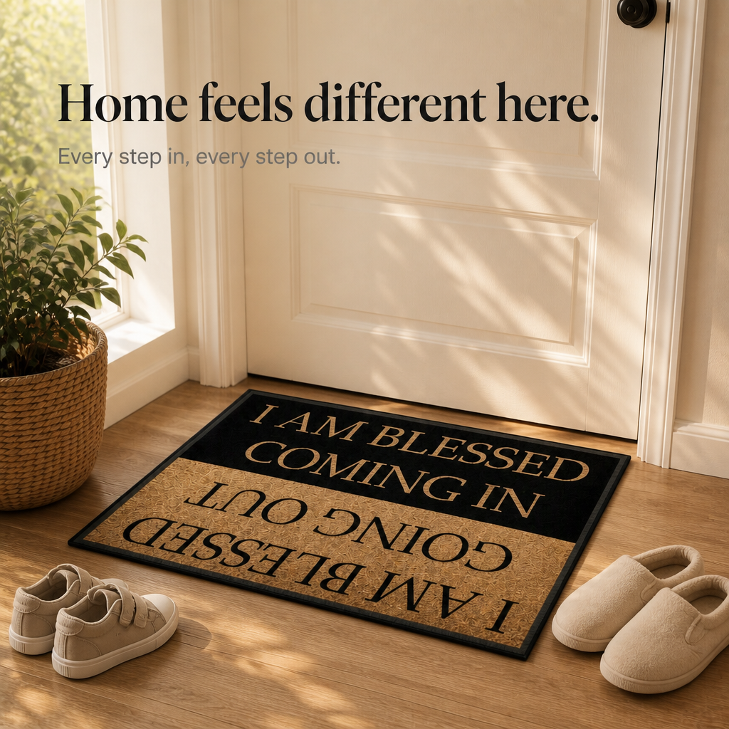 Hearthwell – Blessed Printed Crystal Velvet Doormat