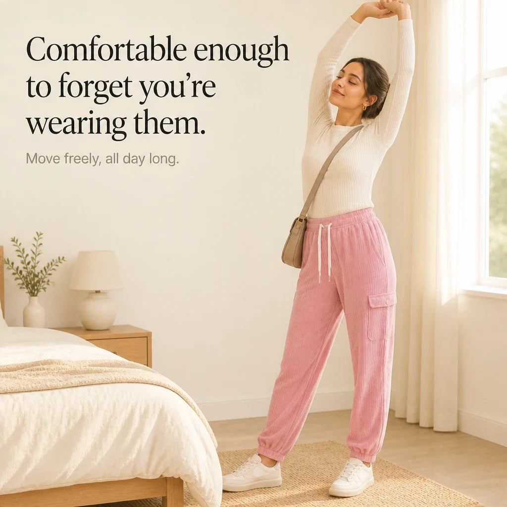 Cordelle – Ribbed Corduroy Cargo Jogger Pants