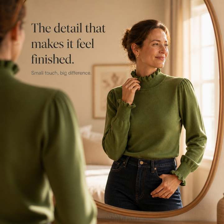 Ruffle & Row – Ruffled Trim Knit Top