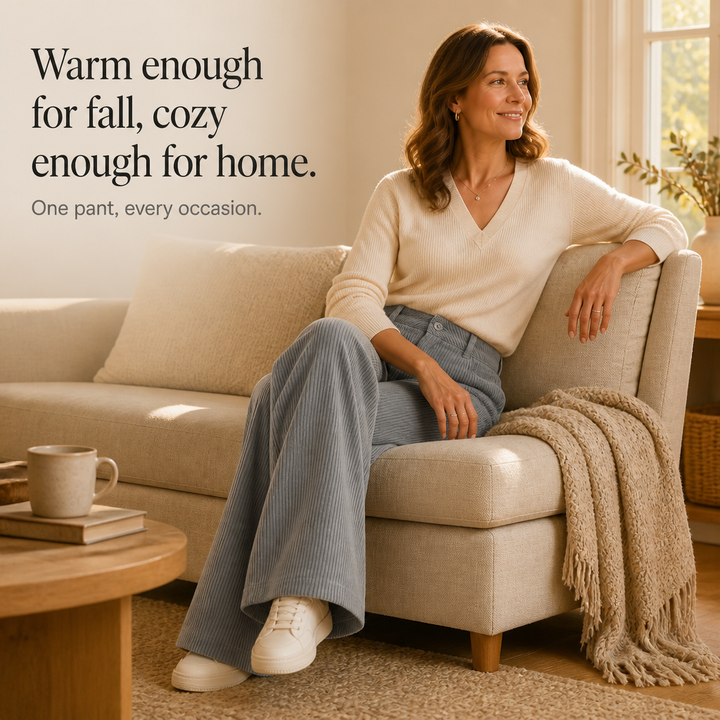 Wovella – Stretch Corduroy-Look Wide-Leg Trousers