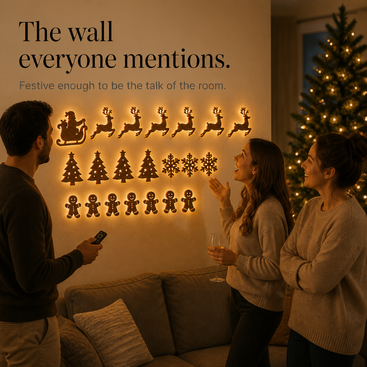 NoelGlow – Warm White LED Reindeer Wall Décor