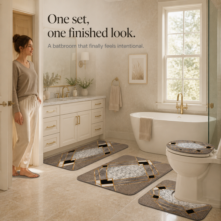 Cozyhaven – Four-Piece Plush Bathroom Rug Set
