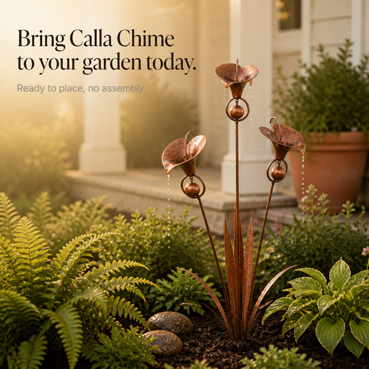 Calla Chime – Three Copper-Tone Calla Lily Garden Stake
