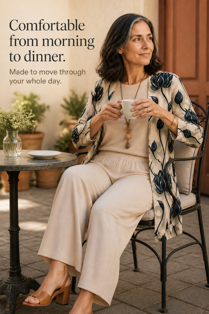 Wearbella – Printed Three-Piece Top And Pants Set