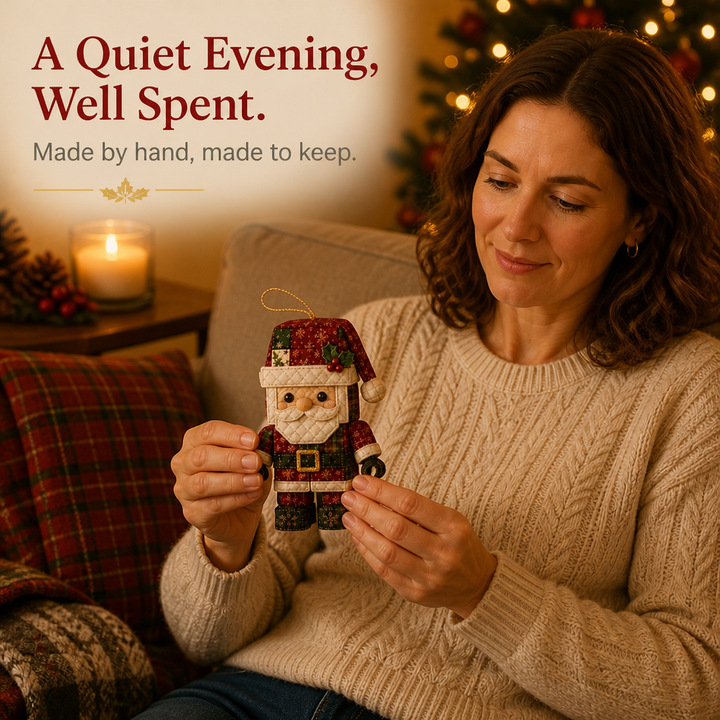 Patchtrim – No-Sew Patchwork Santa Ornament Kit