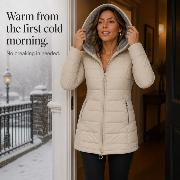 Wintervale – Plush-Lined Hooded Longline Puffer Coat