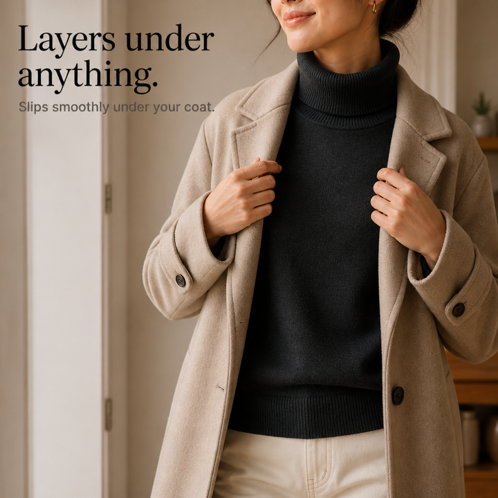 Veluna – Fleece-Lined Turtleneck Sweater