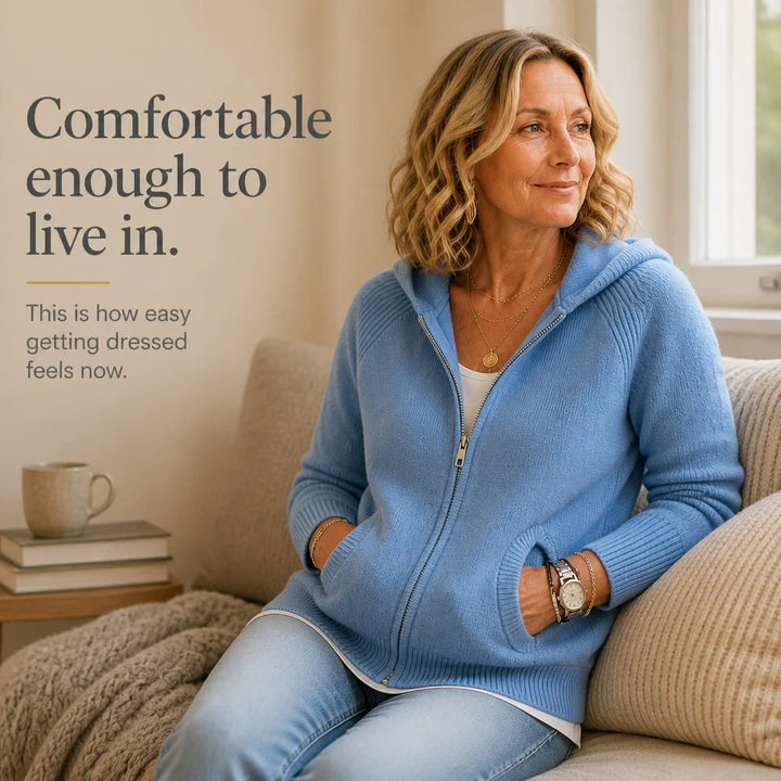 Cozyline – Ribbed Knit Zip-Up Hoodie