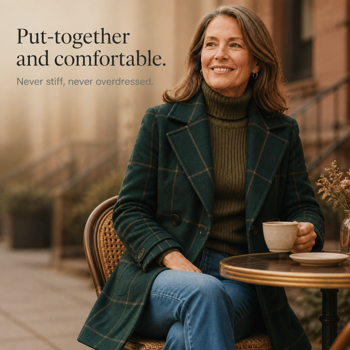Wearbella – Plaid Two-Button Oversized Wool-Look Coat