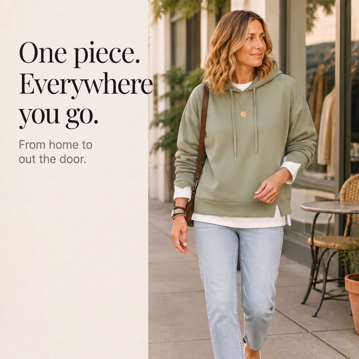 Layerlyn – Layered Two-Tone Hem Hoodie