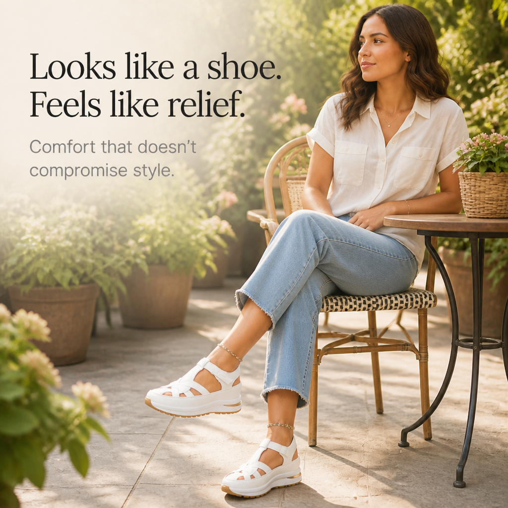 Velora – Closed-toe cage platform sandals with ankle strap
