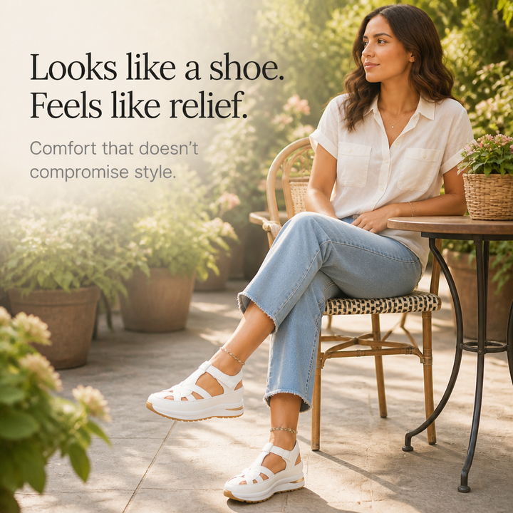 Velora – Closed-toe cage platform sandals with ankle strap