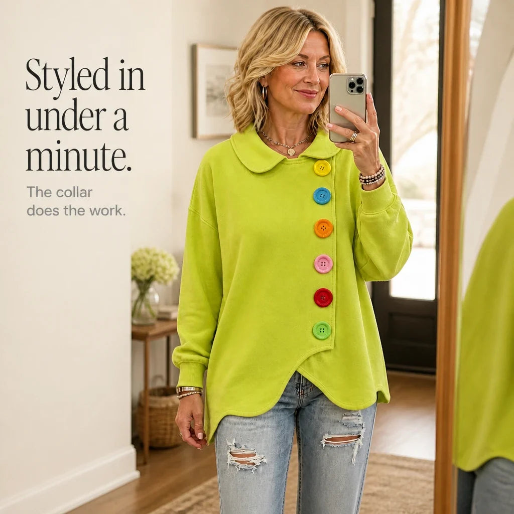 Buttonbelle – Peter Pan Collar Button Sweatshirt