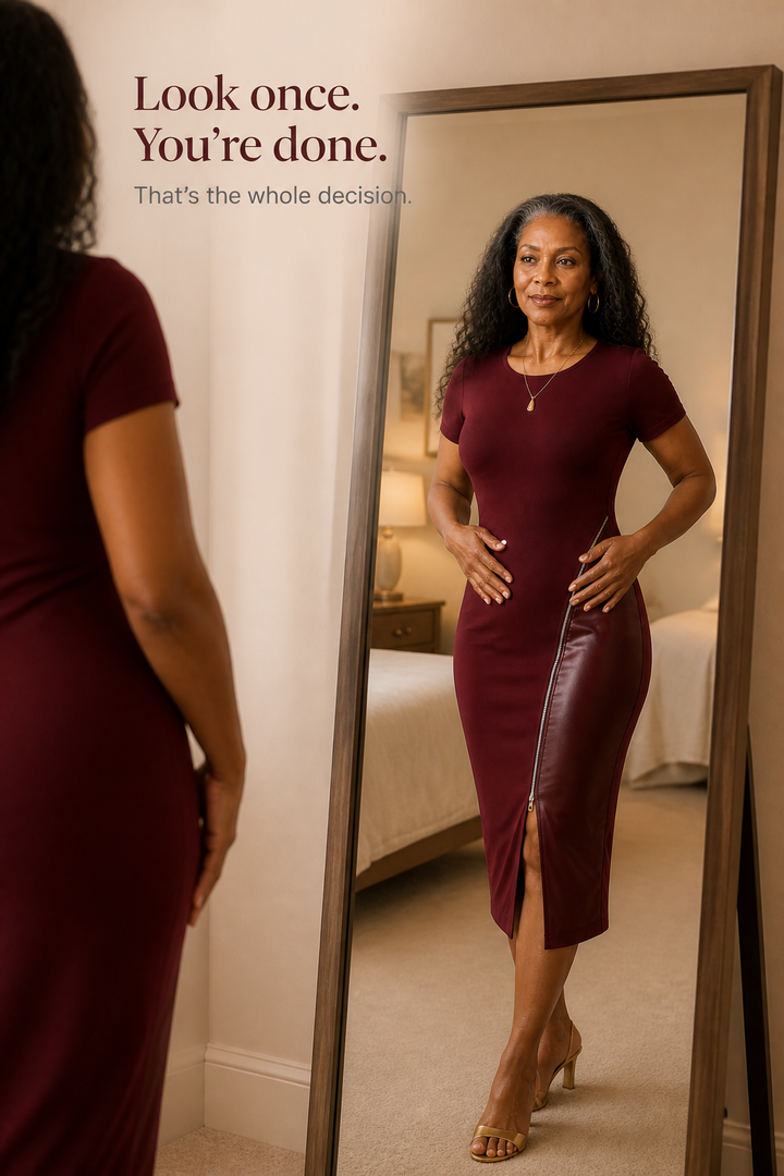 Sixpm – Diagonal Zip PU Panel Bodycon Dress