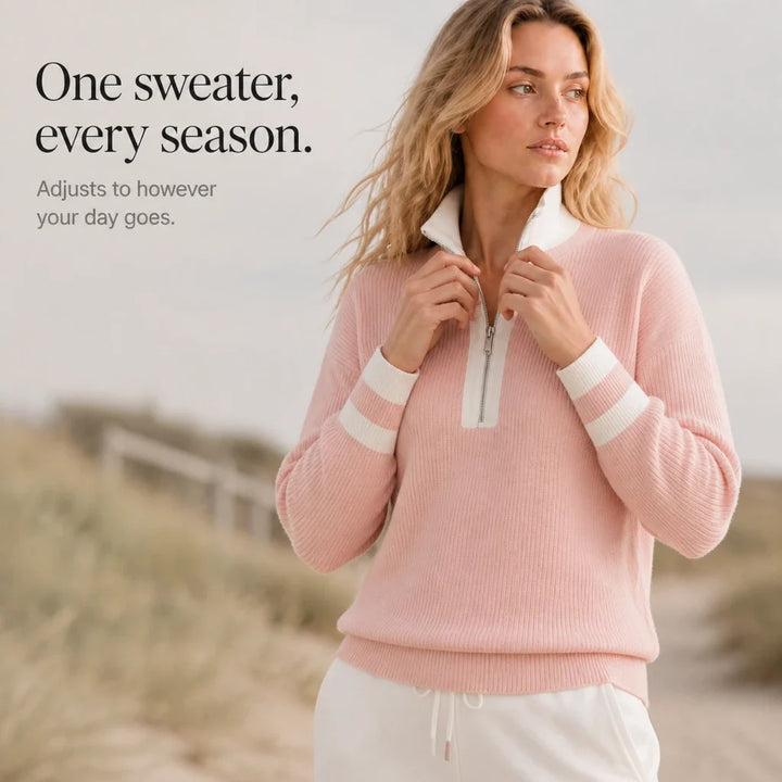 Willow Zip – Cable-Knit Half-Zip Sweater