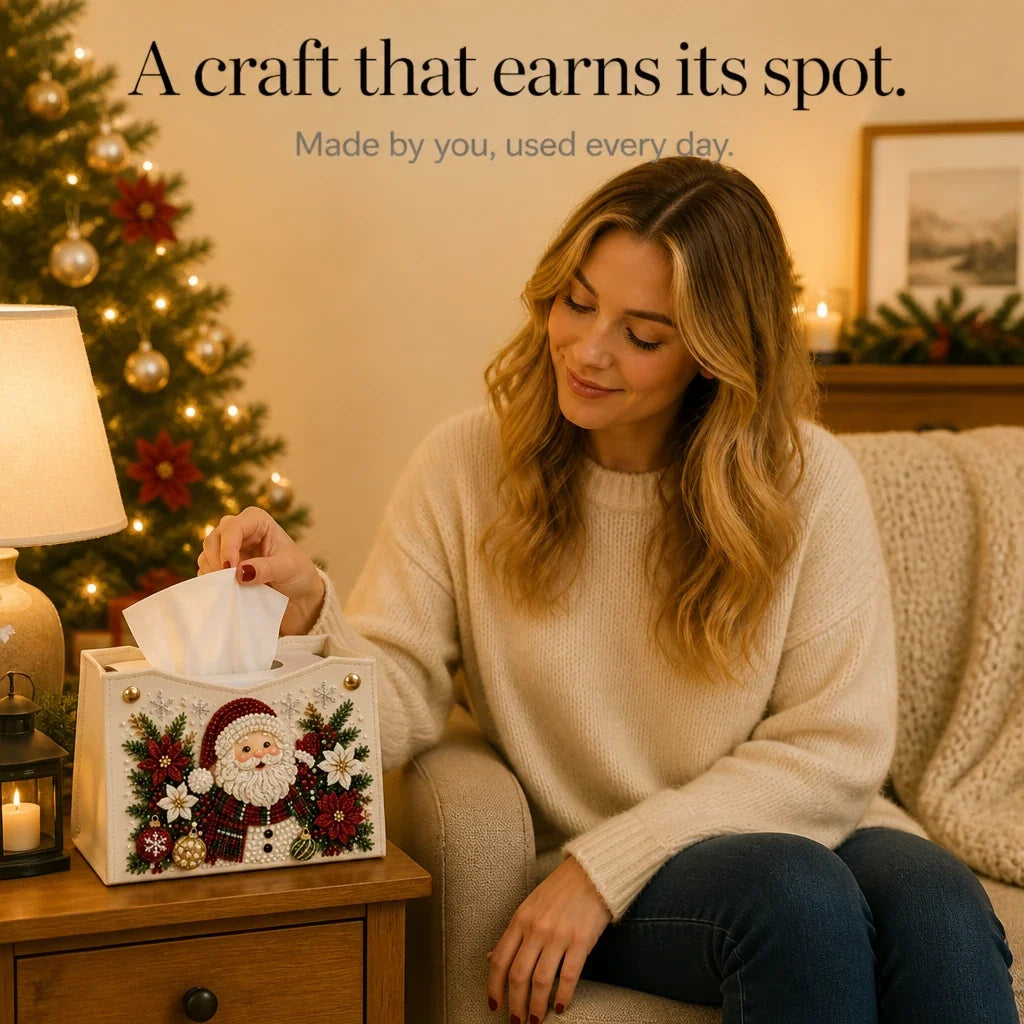 Merry Mosaic – Santa Diamond Painting Tissue Box Cover