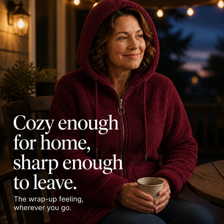 Cozamora – Oversized Sherpa Fleece Zip-Up Hoodie