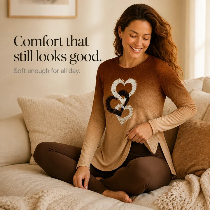 Heartwell – Heart-Print Tunic And Leggings Set