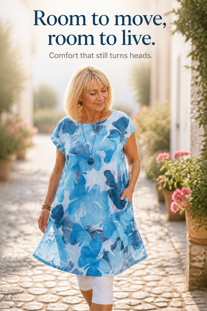Skimlyn – A-Line Tunic Dress With Side Pockets